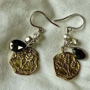 Silpada W3146 bra, Sterling silver, pyrite crystal earrings.